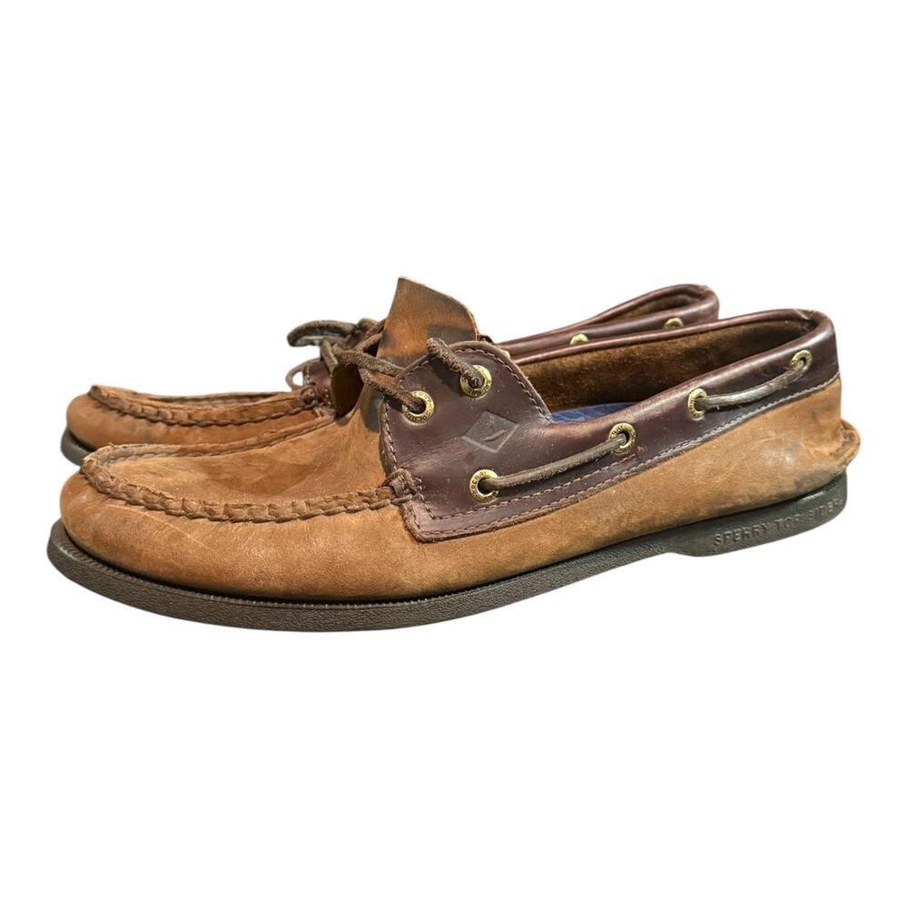 Sperry Top Sider Shoes Men’s Size 10 M 2 Eye Brown Leather Boat Dock 0195412